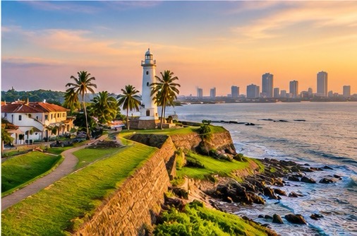 Galle Fort ramparts and lighthouse